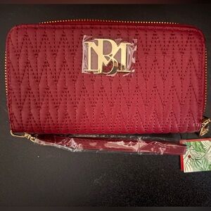 Badgley Mischka Red Quilted Wristlet